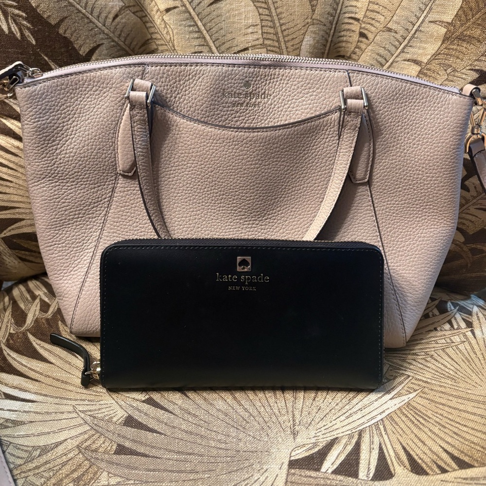 Kate Spade Crossbody Satchel and Full-sized Wallet Set